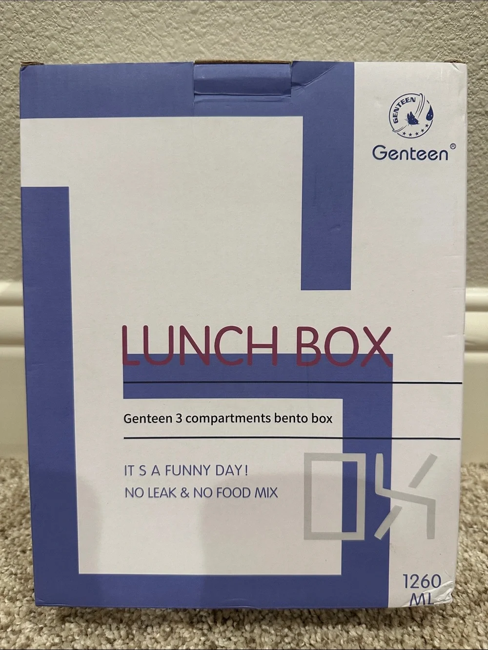 Lilac Purple Genteen 3 Compartment Bento Lunch Box, New/Never Used - In Box